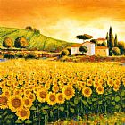 Richard Leblanc Valley of Sunflowers painting